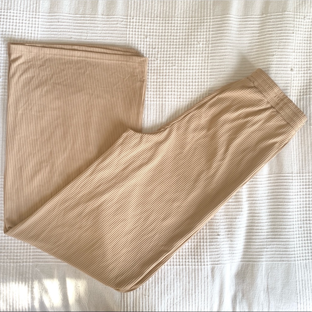 Wide Ribbed Pants - Tan - Picture 5 of 7